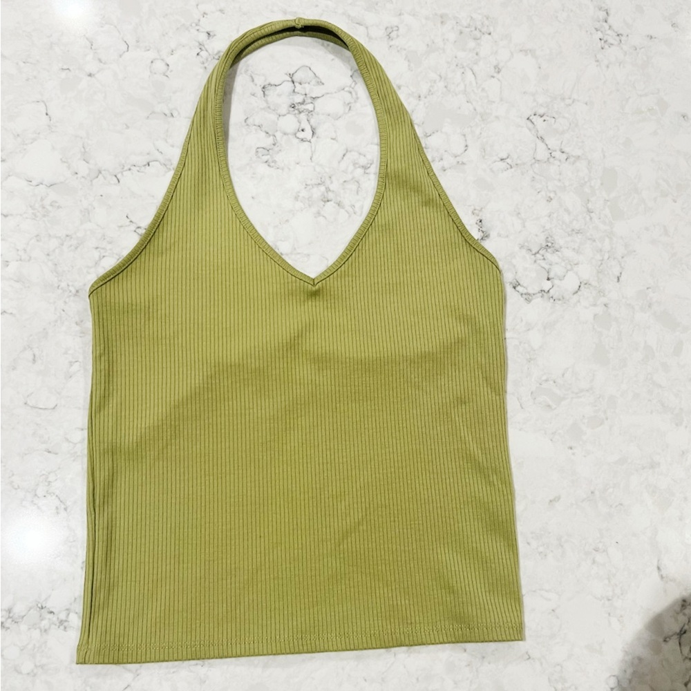 American Eagle Green Halter Tank Top